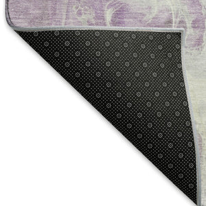 HomeRoots 10' X 14' Abstract Lavender & Ivory Washable Area Rug – UV Protected, Stain Resistant, Durable Design 697230