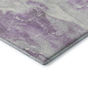 HomeRoots 10' X 14' Abstract Lavender & Ivory Washable Area Rug – UV Protected, Stain Resistant, Durable Design 697230