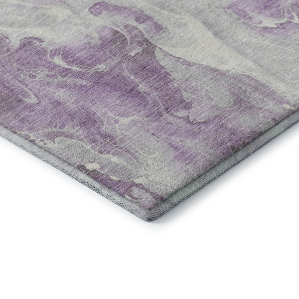 HomeRoots 10' X 14' Abstract Lavender & Ivory Washable Area Rug – UV Protected, Stain Resistant, Durable Design 697230