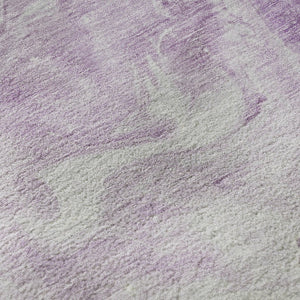 HomeRoots 10' X 14' Abstract Lavender & Ivory Washable Area Rug – UV Protected, Stain Resistant, Durable Design 697230