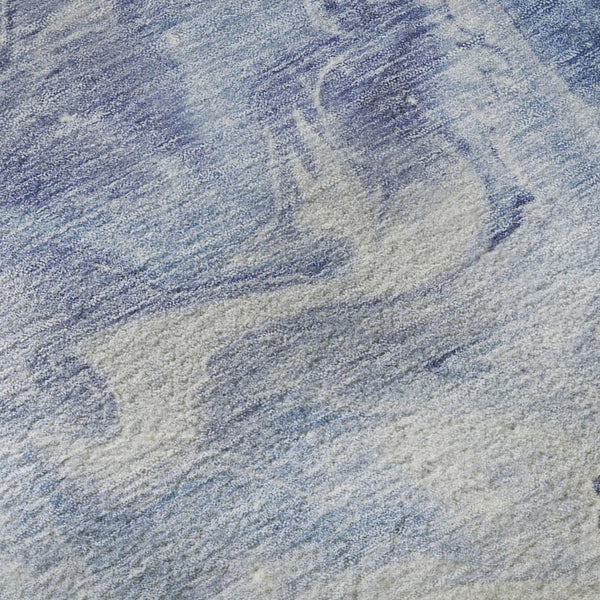HomeRoots 8' X 10' Navy Blue And Ivory Abstract Washable Area Rug - Durable, Stain-Resistant with UV Protection 697240