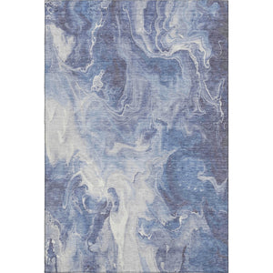 HomeRoots 10' X 14' Navy Blue & Ivory Abstract Area Rug - Stylish, Washable, UV-Protected & Durable for Homes 697242