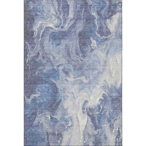 HomeRoots 10' X 14' Navy Blue & Ivory Abstract Area Rug - Stylish, Washable, UV-Protected & Durable for Homes 697242