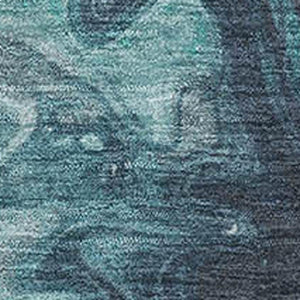 HomeRoots 5' X 8' Stylish Teal Gray & Silver Abstract Area Rug – Washable, UV Protected, Durable & Soft Design 697244