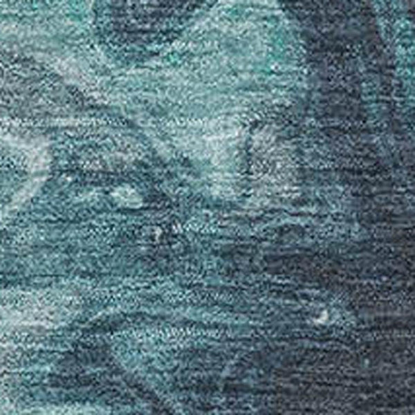 HomeRoots 5' X 8' Stylish Teal Gray & Silver Abstract Area Rug – Washable, UV Protected, Durable & Soft Design 697244