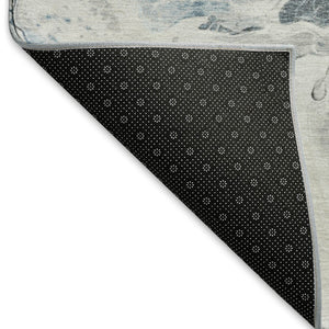 HomeRoots 5' X 8' Gray Blue And Copper Abstract Area Rug - Stylish, Washable, UV Protected for High-Traffic Spaces 697262