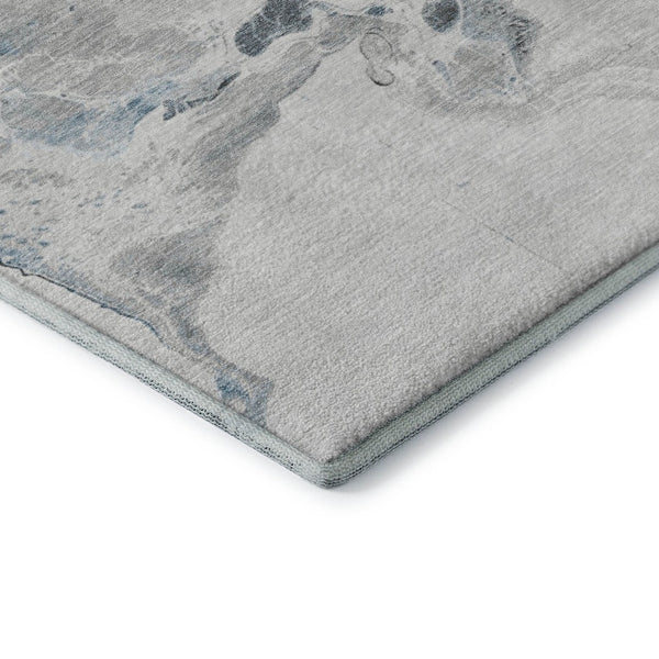 HomeRoots 5' X 8' Gray Blue And Copper Abstract Area Rug - Stylish, Washable, UV Protected for High-Traffic Spaces 697262