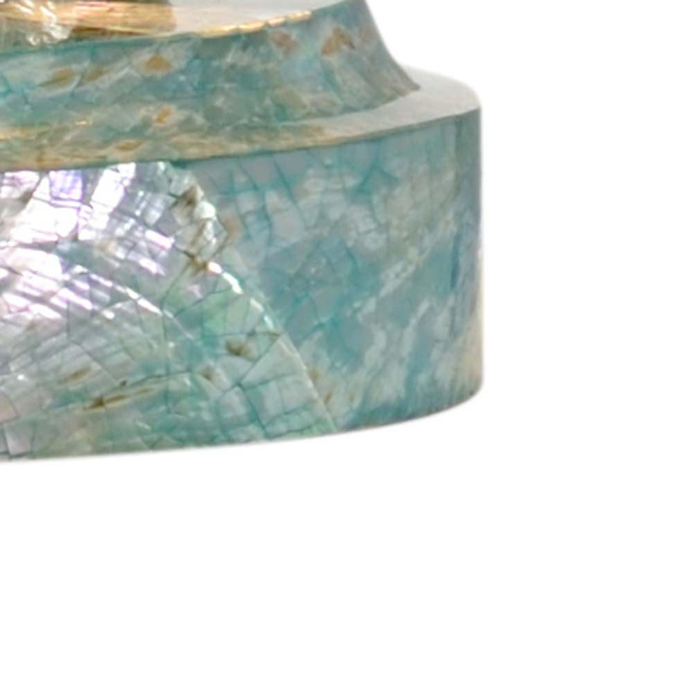 Chelsea House Dog Silver-Plated Sculptural Lamp With Shell Inlay Umbrella, Handcrafted Filipino Art Accent, 14" H 69727