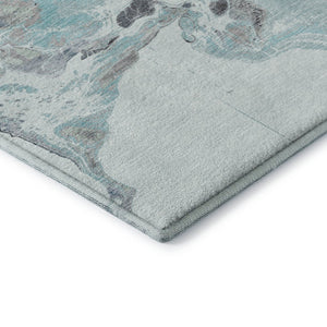 HomeRoots 9' X 12' Teal, Silver & Beige Washable Area Rug - Modern Abstract Design with UV Protection & Durability 697277