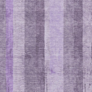 HomeRoots 5' X 8' Elegant Purple and Ivory Striped Washable Area Rug - UV Protected, Stain-Resistant Design! 697286