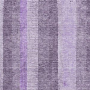 HomeRoots 8' X 10' Stylish Purple and Ivory Striped Washable Area Rug with UV Protection for Modern Homes 697288