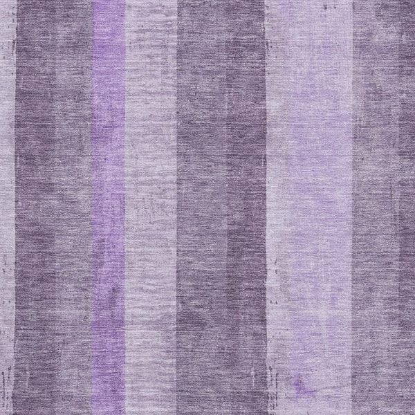 HomeRoots 8' X 10' Stylish Purple and Ivory Striped Washable Area Rug with UV Protection for Modern Homes 697288