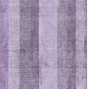 HomeRoots 9' X 12' Purple and Ivory Striped Washable Area Rug – Durable, Stain-Resistant, UV Protected Comfort 697289