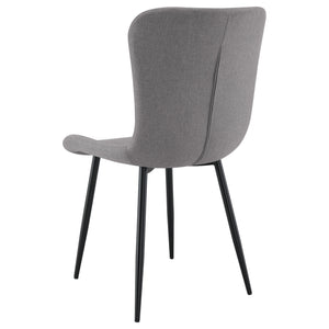English Elm Grant Warm Grey Upholstered Dining Side Chair Set of 2 — Soft Contour Back, Slim Legs, Cozy Modern Style B062P378401