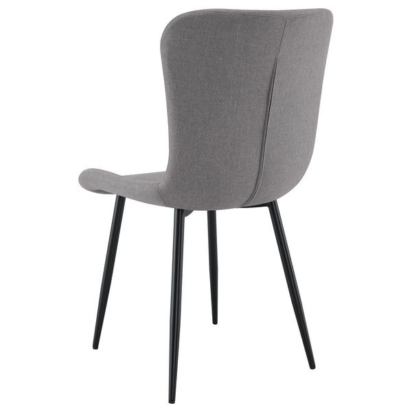 English Elm Grant Warm Grey Upholstered Dining Side Chair Set of 2 — Soft Contour Back, Slim Legs, Cozy Modern Style B062P378401