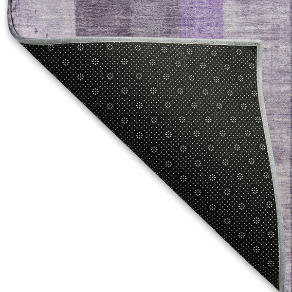 HomeRoots 10' X 14' Striped Area Rug in Purple and Ivory - Washable, UV-Protected, Perfect for High-Traffic Spaces 697290