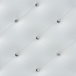 Baxton Studio Baxton Studio Viviana Twin Headboard - Stylish Button-Tufted Faux Leather, Adjustable Height Design BBT6506-White-Twin HB