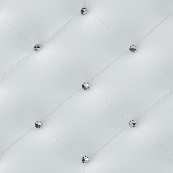 Baxton Studio Baxton Studio Viviana Twin Headboard - Stylish Button-Tufted Faux Leather, Adjustable Height Design BBT6506-White-Twin HB