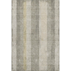 HomeRoots 9' X 12' Taupe Beige & Tan Striped Area Rug - Washable, UV Protected, Stain Resistant for Home Use 697301