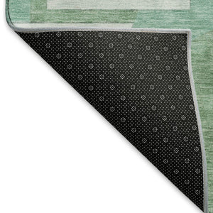 HomeRoots 10' X 14' Stylish Green Gray Ivory Abstract Area Rug - Washable, UV Resistant, Durable & Non-Slip! 697356