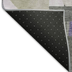 HomeRoots 10' X 14' Stylish Lavender Gray & Ivory Geometric Area Rug - Washable, UV-Protected & Durable Design 697422