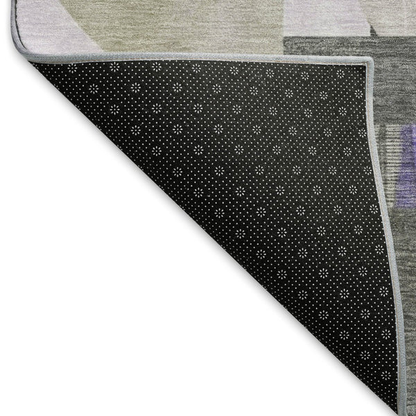 HomeRoots 10' X 14' Stylish Lavender Gray & Ivory Geometric Area Rug - Washable, UV-Protected & Durable Design 697422