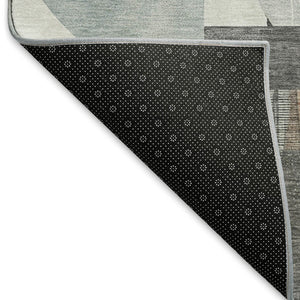 HomeRoots 10' X 14' Stylish Rust Ivory Gray Geometric Area Rug - Durable, Washable, UV Protected for Homes 697428