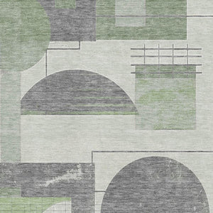 HomeRoots 8' X 10' Modern Geometric Area Rug - Washable, Stain-Resistant, UV-Protected for Busy Homes 697450