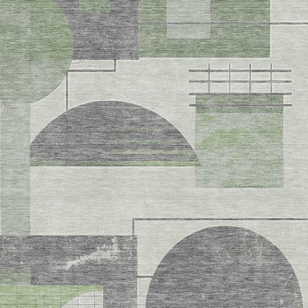 HomeRoots 8' X 10' Modern Geometric Area Rug - Washable, Stain-Resistant, UV-Protected for Busy Homes 697450