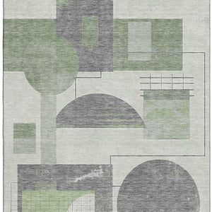 HomeRoots 8' X 10' Modern Geometric Area Rug - Washable, Stain-Resistant, UV-Protected for Busy Homes 697450