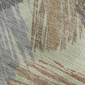 HomeRoots 10' X 14' Artichoke Green Striped Area Rug with UV Protection, Washable & Non-Slip for Any Space 697464