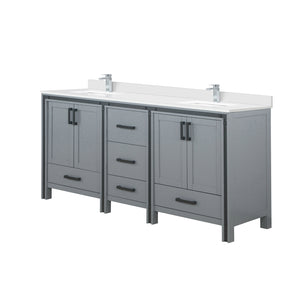 English Elm Dark Grey Double Bath Vanity With Cultured Marble Top, Faucet Set & Ample Storage For Modern Spaces B2731P260639