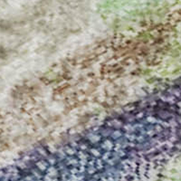 HomeRoots 10' Stylish Striped Washable Area Rug in Beige, Purple & Mint Green with UV Protection & Stain Resistance 697470