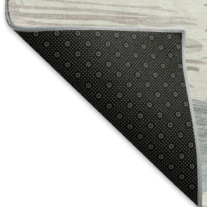 HomeRoots 10' X 14' Ivory Blue Taupe Striped Area Rug - Washable, UV Protected, Stain Resistant for Homes 697482