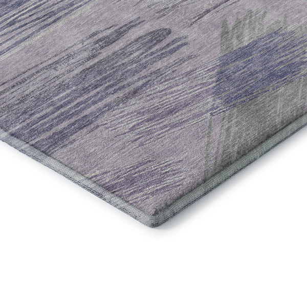 HomeRoots 10' X 14' Stylish Lavender Green and Ivory Striped Area Rug – Washable, UV-Protected, and Durable! 697488