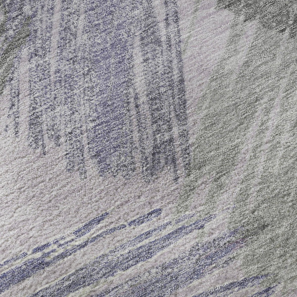 HomeRoots 10' X 14' Stylish Lavender Green and Ivory Striped Area Rug – Washable, UV-Protected, and Durable! 697488