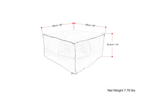 English Elm Sheffield Distressed Brown Leather Pouf Ottoman - Handcrafted 26" Round, Supportive Polystyrene Fill B136P252625