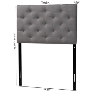 Baxton Studio Baxton Studio Viviana Twin Headboard - Modern Grey Upholstered, Button-Tufted Elegance for Bedrooms BBT6506-Grey-Twin HB