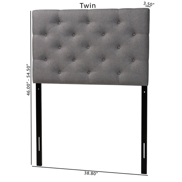 Baxton Studio Baxton Studio Viviana Twin Headboard - Modern Grey Upholstered, Button-Tufted Elegance for Bedrooms BBT6506-Grey-Twin HB