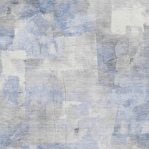 HomeRoots 8' X 10' Denim Blue Gray Silver Washable Area Rug - Stylish, Durable, Stain Resistant with UV Protection 697516