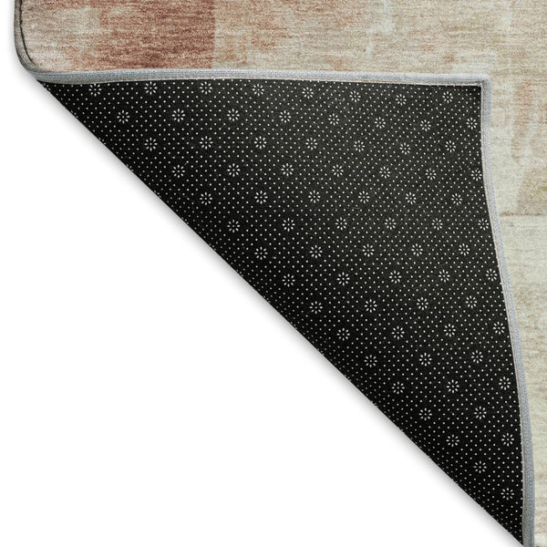 HomeRoots 5' X 8' Modern Rust Gray Silver Abstract Area Rug - Washable, UV Protected, Stain Resistant Design 697520
