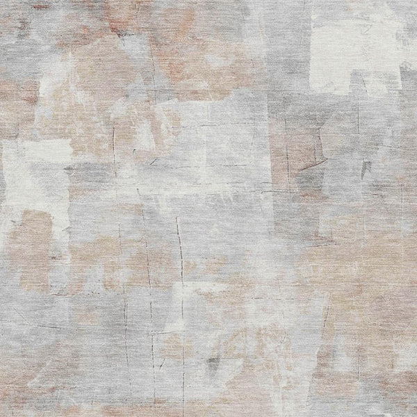 HomeRoots 5' X 8' Modern Rust Gray Silver Abstract Area Rug - Washable, UV Protected, Stain Resistant Design 697520