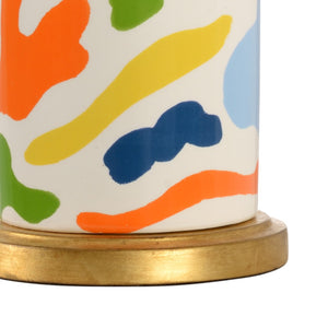 Chelsea House Danton Hand-Painted Ceramic Lamp By Jamie Merida — 33" Multicolor Glaze With Antique Gold Leaf Accents 69754