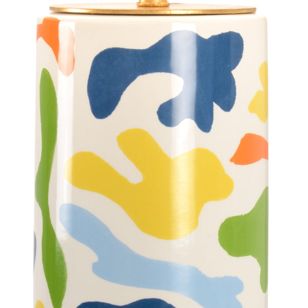 Chelsea House Danton Hand-Painted Ceramic Lamp By Jamie Merida — 33" Multicolor Glaze With Antique Gold Leaf Accents 69754