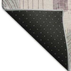 HomeRoots 8' X 10' Modern Pink Gray Silver Geometric Washable Area Rug, UV Protected for Busy Households 697546