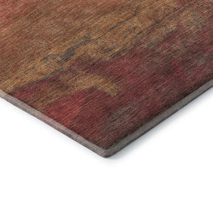 HomeRoots 9' X 12' Striped Blush, Rust & Red Washable Area Rug - Durable, UV-Protected, Stylish & Easy-Care! 697565