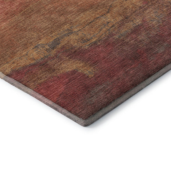 HomeRoots 10' X 14' Washable Area Rug in Blush, Rust & Red Stripes - UV Protected & Durable for Homes 697566