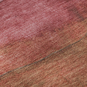 HomeRoots 10' X 14' Washable Area Rug in Blush, Rust & Red Stripes - UV Protected & Durable for Homes 697566
