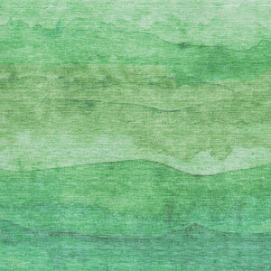 HomeRoots 5' X 8' Green And Ivory Striped Washable Area Rug with UV Protection - Durable, Stylish & Easy Care! 697574