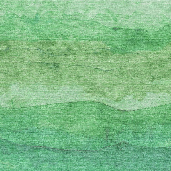 HomeRoots 5' X 8' Green And Ivory Striped Washable Area Rug with UV Protection - Durable, Stylish & Easy Care! 697574